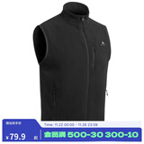 迪卡侬男士秋冬马甲MH120户外保暖摇粒绒拉链背心黑色2XL 1406398