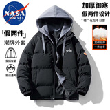 NASA MARVEL棉服男棉衣冬季连帽外套加厚保暖面包服运动百搭情侣装棉袄子
