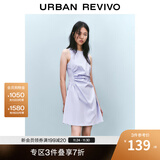 UR2025春季新款女摩登气质褶皱收腰显瘦无袖连衣裙UYY750030 淡紫 S