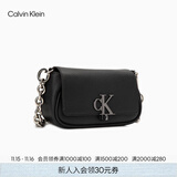 Calvin Klein时尚单肩包礼物链条包包金属字母旋扣翻盖CK女包斜挎马鞍包DH3240