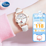 迪士尼（Disney）儿童手表女孩小学生6-12岁只看时间双日历防水手表实用61开学礼物