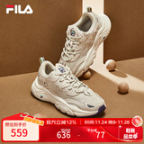 FILA斐乐女鞋老爹鞋火星鞋潮流复古轻便厚底运动鞋女 奶白/木薯粉-GT 36.5