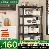 溢彩年华厨房置物架落地储物架客厅收纳架货架零食架【50*40*175cm】6136