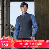 雅戈尔（YOUNGOR）羊毛背心男中青年男毛衫马甲背心 深灰 L 105cm