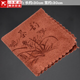 正扬养壶茶巾茶布吸水五福印花方形细纤维布茶盘配件茶具专用毛巾抹布 茶韵茶巾(棕色)