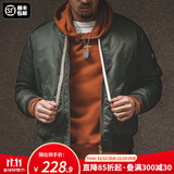 马登工装美式复古MA1飞行员棉服夹克男秋冬加厚棉袄棒球服上衣外套 绿色 S
