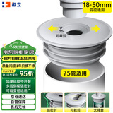 海立厨房下水管硅胶密封圈塞下水道防臭神器地漏洗衣机排水封口器75管