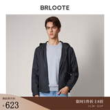 巴鲁特【轻薄磨砂】夹克男微皱肌理柔软顺滑茄克休闲简约春秋男士外套 黑色 L （175/96A）