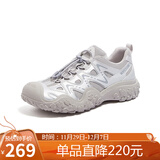 骆驼（CAMEL）经典丑萌鞋女时尚撞色户外休闲鞋 L24S255657A 银/灰 37