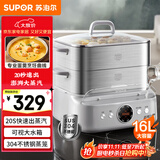 苏泊尔（SUPOR）电蒸锅 多功能家用蒸包子蒸鱼 智能预约电热锅 16升不锈钢双层蒸笼多用途锅ZN30FC881