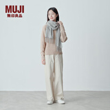 无印良品（MUJI）羊毛编织 围巾 围脖 保暖 女式 冬季 DD0IOA4A 灰色 35*164cm