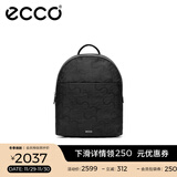 爱步（ECCO） 双肩包 轻奢牛皮大容量通勤背包9107797 黑色910779790000