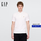 GAP男女装2025春季新款小熊刺绣短袖T恤休常规polo衫美版708395 白色 XS 美码 S亚洲码175/88A 【偏小，建议选大一码】
