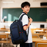 Edison高中生书包大容量初中大学生防泼水双肩包旅行背包K052-1G宝石蓝