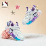 Hello Kitty童鞋女童运动鞋宝宝冬季闪灯二棉鞋短绒保暖发光灯鞋6821白色23