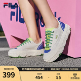 斐乐（FILA）官方女鞋ROCK岩石鞋帆布鞋杨幂同款夏新款时尚休闲鞋 白棉花糖/炫目蓝-MD 36.5
