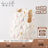 戴维贝拉（DAVE＆BELLA）儿童背心女童羽绒马甲保暖小童羽绒服宝宝坎肩秋冬新款童装 花朵印花【DB4223466】 140 cm（建议身高130-140cm）