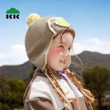 Kocotreekk树儿童帽子原纱发热秋冬帽超大护耳针织帽加厚