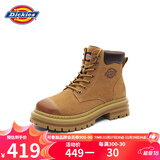 Dickies女士马丁靴高帮时尚情侣靴百搭工装靴女 土黄 男女款-38 