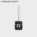 CHARLES&KEITH25冬新品迷你菱格手提链条包斜挎包新年礼物送女友CK6-40701607-B Black黑色 XS