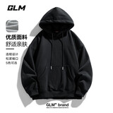 GLM连帽卫衣男重磅宽松春秋季休闲高级感青少年潮流外套黑色XL