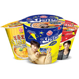 不倒翁韩国进口 辣味原味芝士方便面 韩式金拉面192g 3杯装 夜宵泡面