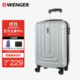 威戈（WENGER）瑞士军刀行李箱20英寸拉杆箱登机箱万向轮商务旅行箱密码箱银色