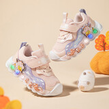 B.Duck小黄鸭童鞋儿童发光运动鞋秋季男童带灯鞋女童亮灯鞋5017粉色25