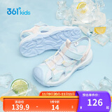 361°儿童凉鞋2025夏季男女童3-12岁透气防撞包头沙滩凉鞋 蓝 37
