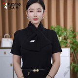 啄木鸟（TUCANO）围脖女士2026秋季新款百搭时尚针织短款围领纯色围巾洋气百搭减龄 黑色