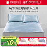 罗莱家纺悦盈A类高端碳光可水洗冰丝席三件套-床笠款蓝180*200*30