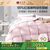 富安娜羽绒被 90%灰鸭绒被子冬被 单人冬季被芯 620g填充 152x210cm粉