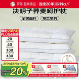 罗莱家纺 枕头枕芯脊椎枕 100%全棉决明子荞麦花草护颈高枕 46*72