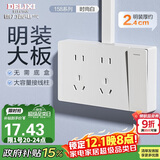 德力西明装大板开关插座  CD158系列  一开单控十孔开关插座