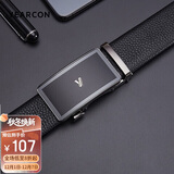 意尔康头层牛皮裤带百搭自动扣腰带送男友送父亲男士皮带53M44011 黑色