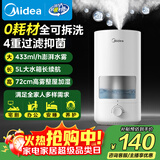 美的（Midea）空气加湿器大雾量家用卧室母婴幼儿抗菌静音小型喷雾器宿舍实用超声波雾化器国家补贴SC-3D50