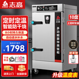 志高（CHIGO）蒸饭柜蒸饭车蒸箱商用食堂不锈钢厨房大容量蒸饭箱蒸饭机蒸包炉蒸柜 【缺水断电】大10盘上定时定温380V