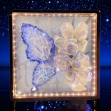 雨蒙蒙3.8三八节女神礼物生日礼物女生伴手礼diy肌理画永生花蝴蝶相框