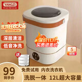 YANGZI扬子集团半全自动迷你洗衣机小型洗脱一体 内衣内裤洗衣机学生宿舍 婴儿洗袜子机带脱水租房半自动 升级款12L白【蓝光+CLE深度清洁+低音净洗】