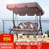 紫叶户外秋千藤椅室内吊椅庭院花园吊床摇椅阳台吊篮宿舍室外成人秋千 冰咖啡加宽款藤编棕色-双人位【含坐垫抱枕】