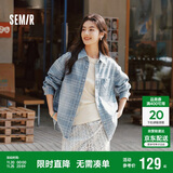 森马（Semir）森柔牛仔|商场同款牛仔衬衫女oversize春季2025衬衣103125105002