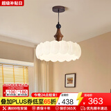 蒂凡尼亚复古风法式卧室布艺吊灯花纹中古餐厅吧台南洋实木浪漫房间主灯具 AY9899-51CM羽毛三色LED