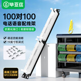 毕亚兹 100对110电话语音配线架 电信工程级镀金版1U机架式 适用机柜理线架 19英寸打线理线器