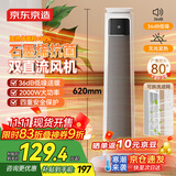 京东京造【超级单品】石墨烯双核取暖器暖风机 电暖气 家用浴室办公室速热 广角摇头送暖 轻音节能 暖阳