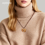 阿吉豆项链女秋冬新款时尚马到成功流苏吊坠锁骨链通勤百搭毛衣链