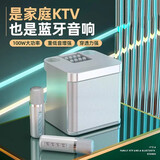 HKMW【自带声卡】家庭ktv音响套装蓝牙无线儿童麦克风话筒一体卡拉ok家用唱歌直播全民k歌音箱唱歌点歌 白色【KTV音质IK歌效果更好|混响美声] 无线蓝牙+随身携带