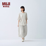 无印良品（MUJI）IDEE 女式 平纹 灯笼裙 长半身裙女裙子女装25年夏季款GA53CC5S 浅灰色 均码
