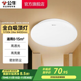 公牛（BULL）吸顶灯LED圆形现代简 卧室灯玄关过道灯走廊阳台灯 全白 24W 餐厅灯【适用8-15平】