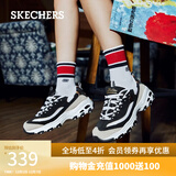 斯凯奇（Skechers）熊猫鞋黑白金休闲运动厚底增高经典复古季66666228 女款/黑色/金色/BKGD 35.5