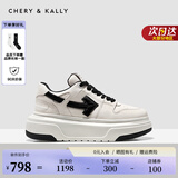 CHERY KALLY【沈梦辰同款】轻奢女鞋厚底小白鞋女2025新款板鞋子松糕鞋 CHERY&KALLY 白黑色 36